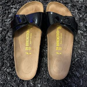 Birkenstock Glossy Black Slides